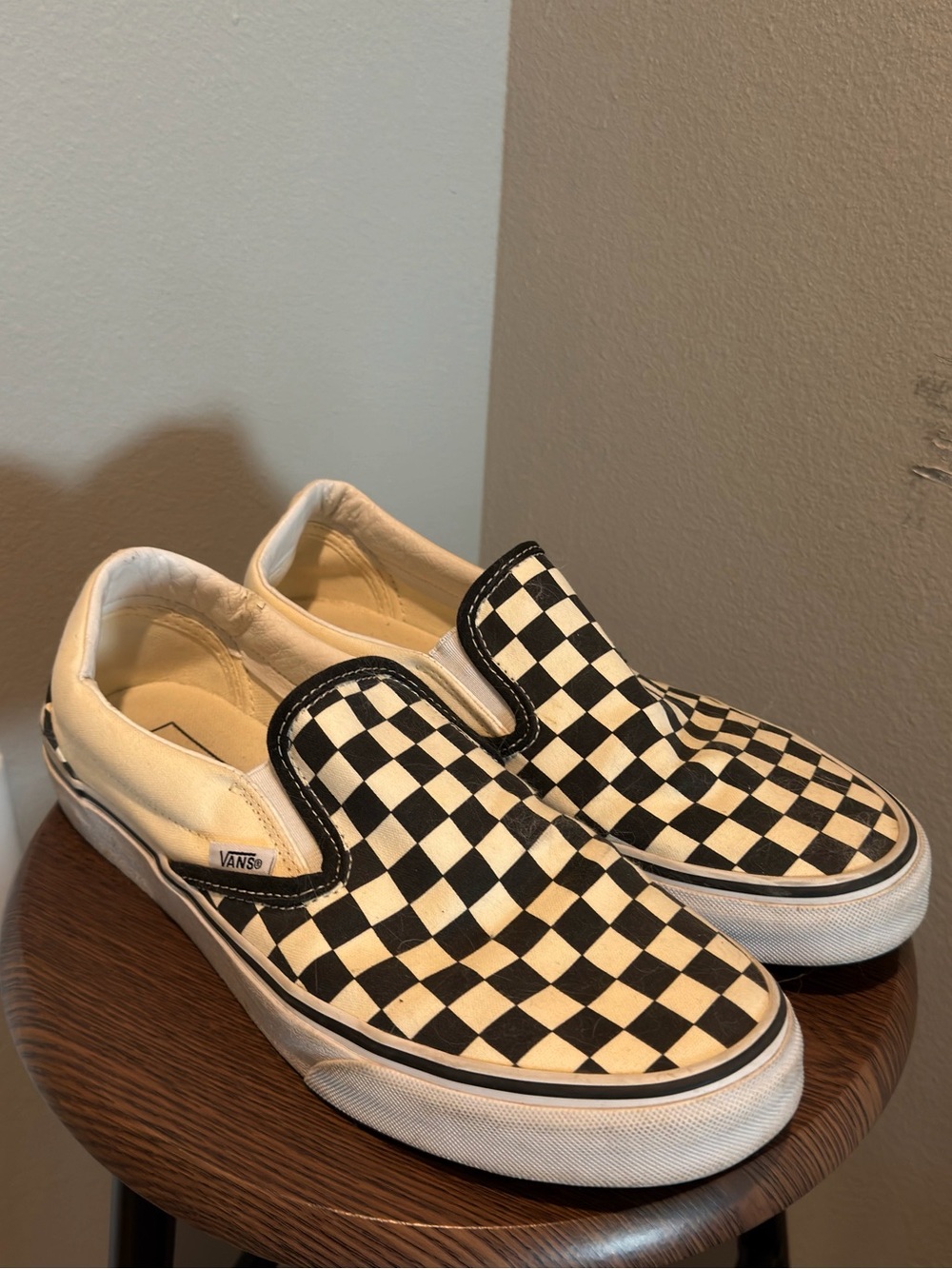 Vans Checkerboard Slip-On Sneakers - Black & White
